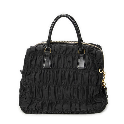 Prada Convertible Prix Tote Black Tessuto Golf Canvas — view 5