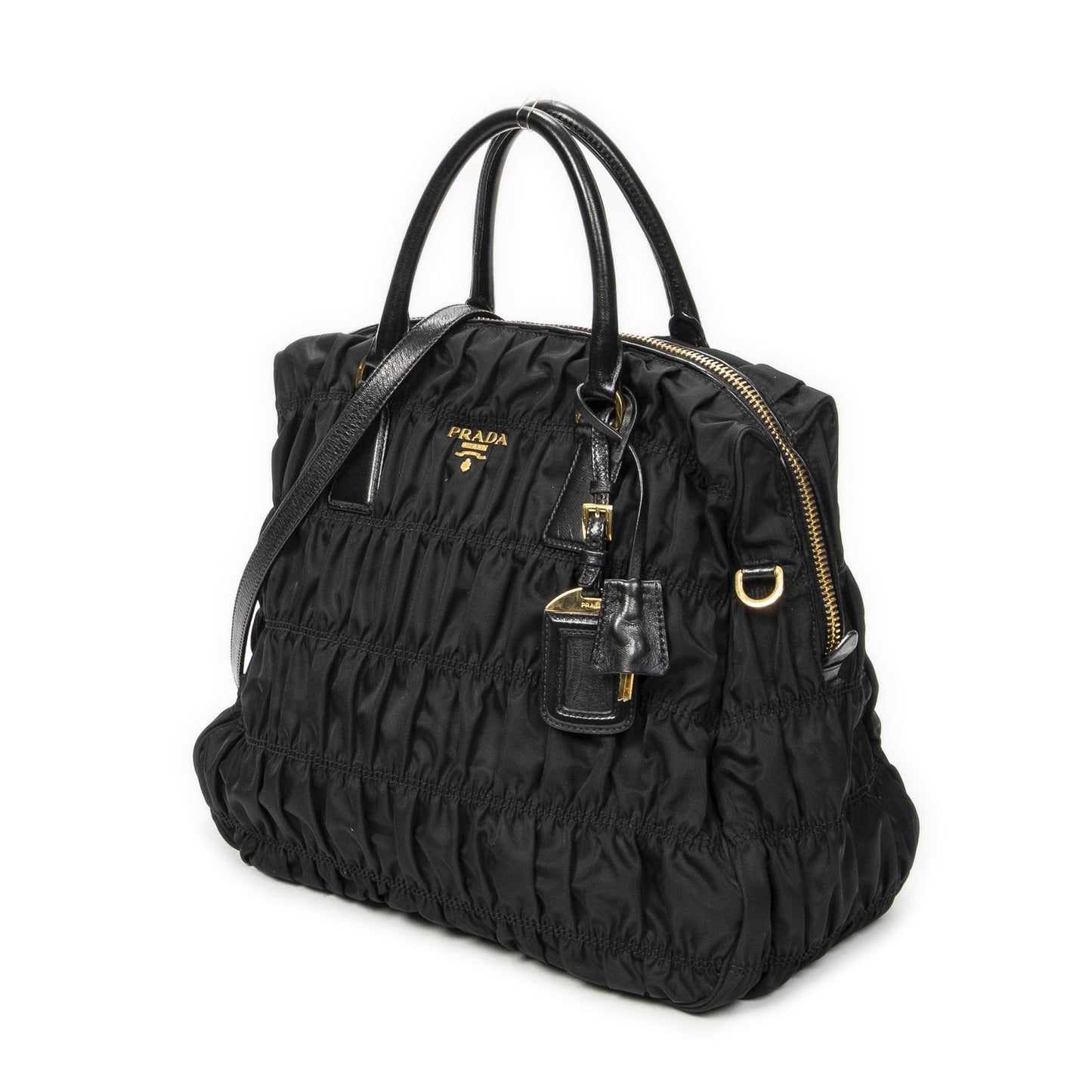 Prada Convertible Prix Tote Black Tessuto Golf Canvas — view 2