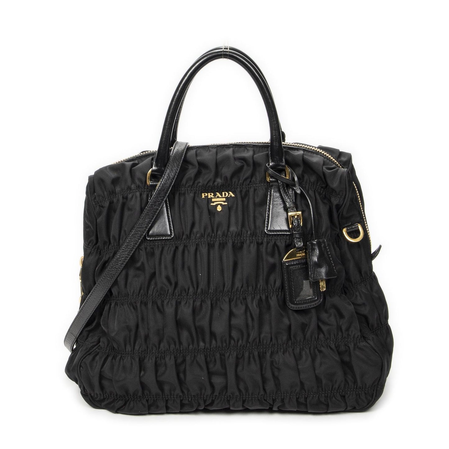 Prada Convertible Prix Tote Black Tessuto Golf Canvas
