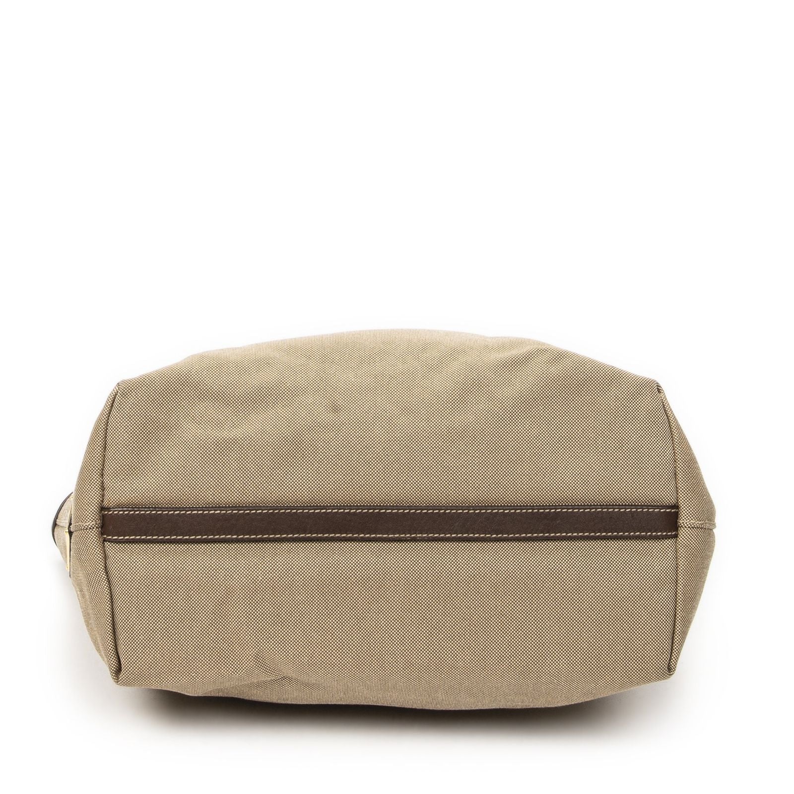 Prada Tote Beige Brown Jaca Dog Canvas — view 6
