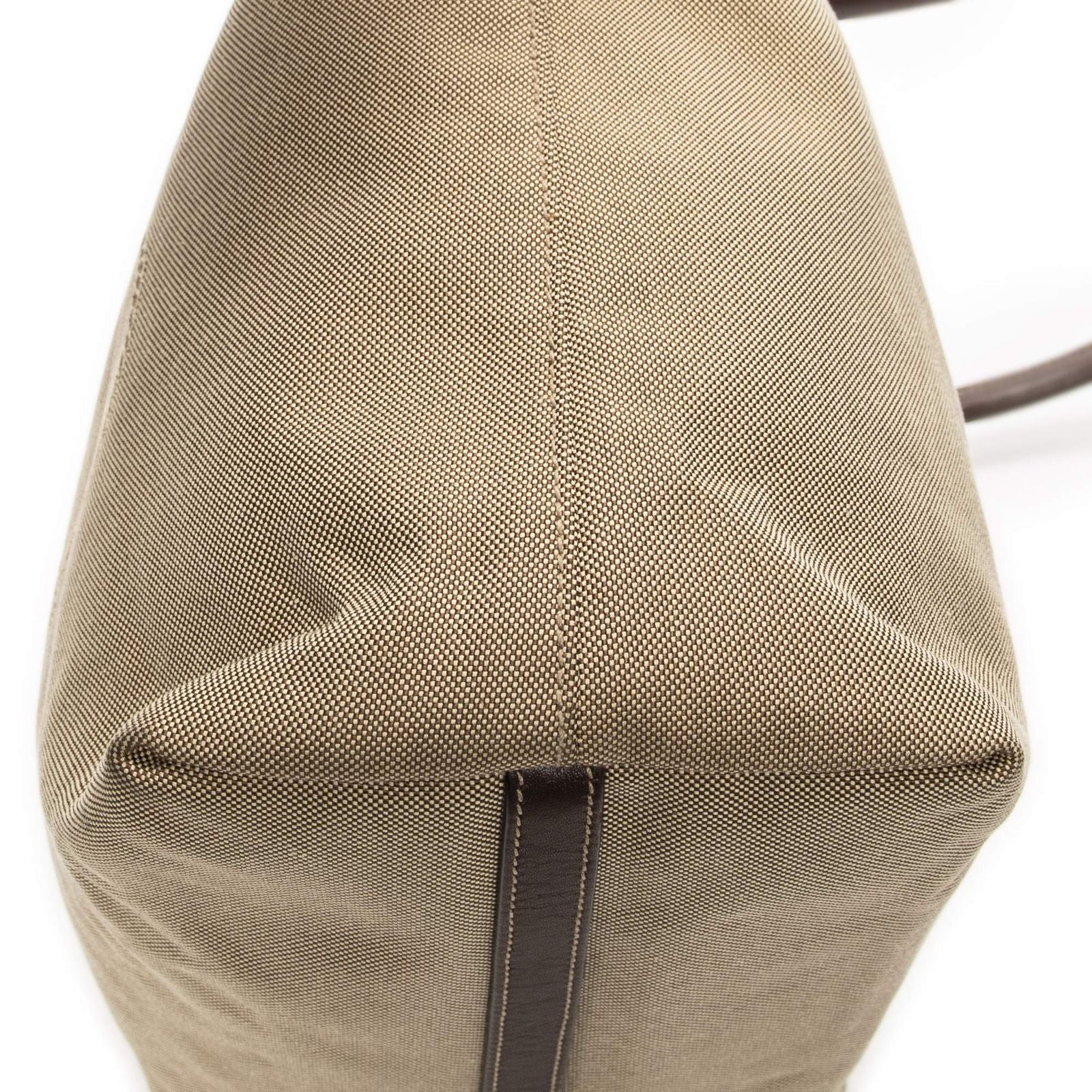 Prada Tote Beige Brown Jaca Dog Canvas — view 8