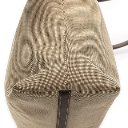 Prada Tote Beige Brown Jaca Dog Canvas — view 8