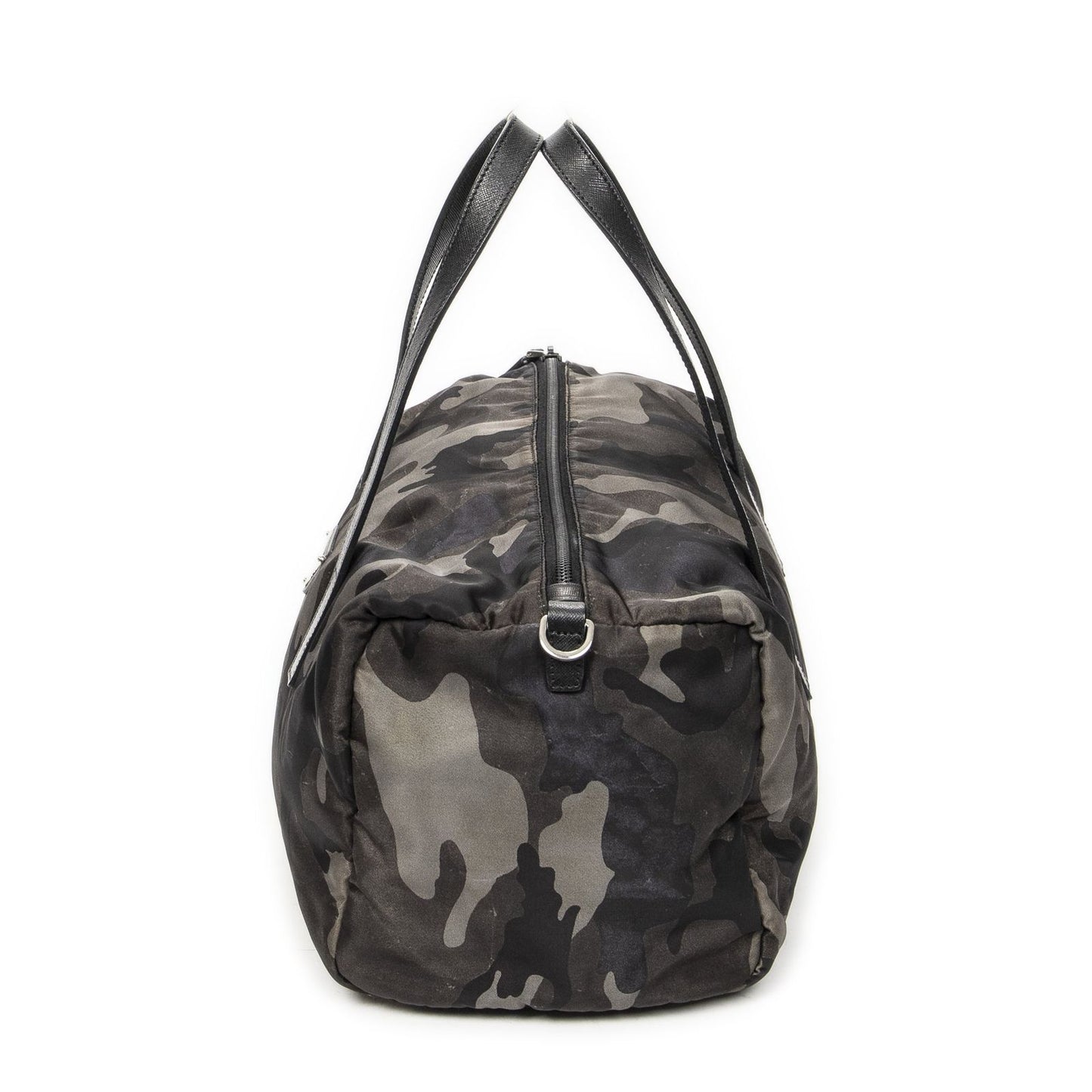 Prada Convertible Camouflage Boston Bag Green Black Nylon — view 3