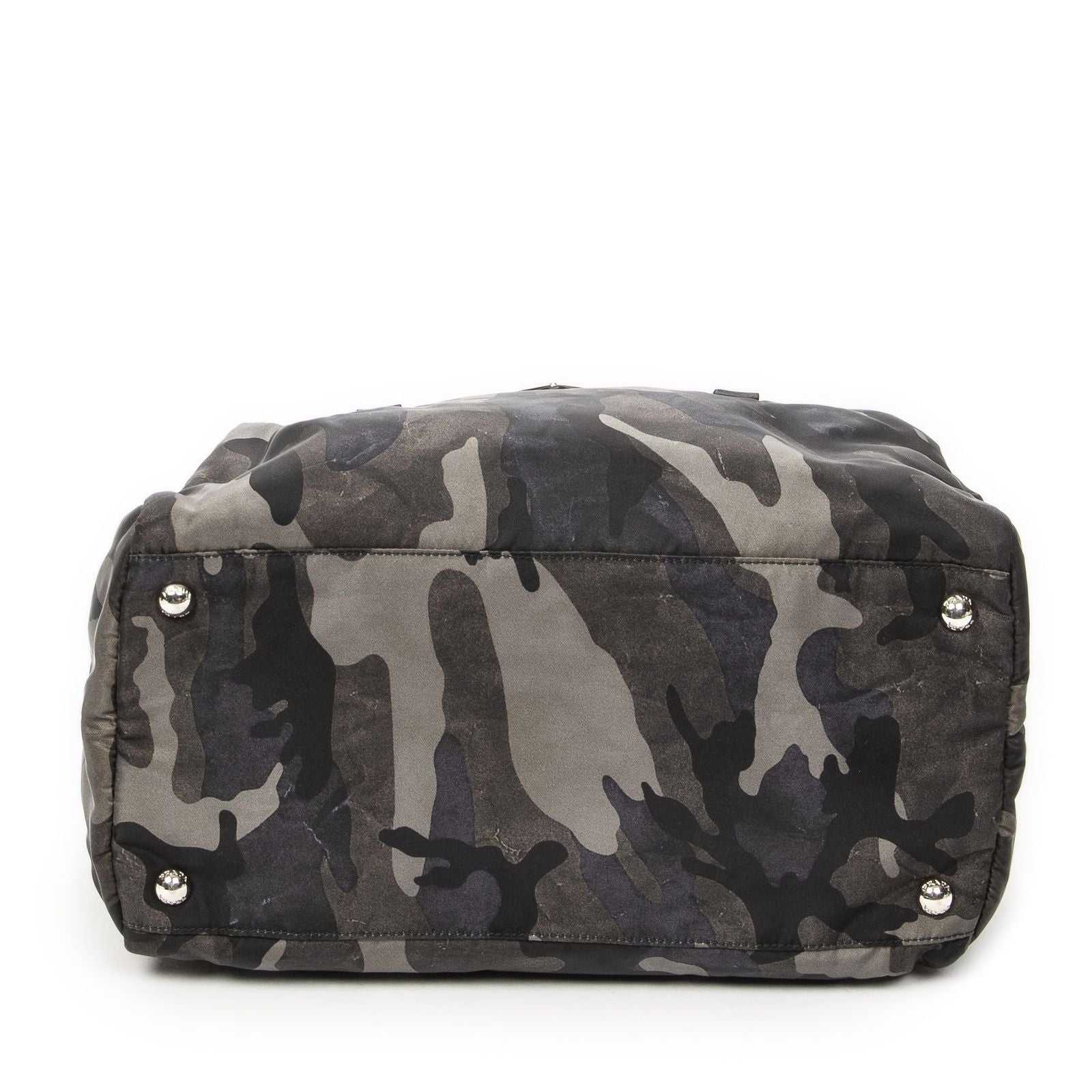 Prada Convertible Camouflage Boston Bag Green Black Nylon — view 6