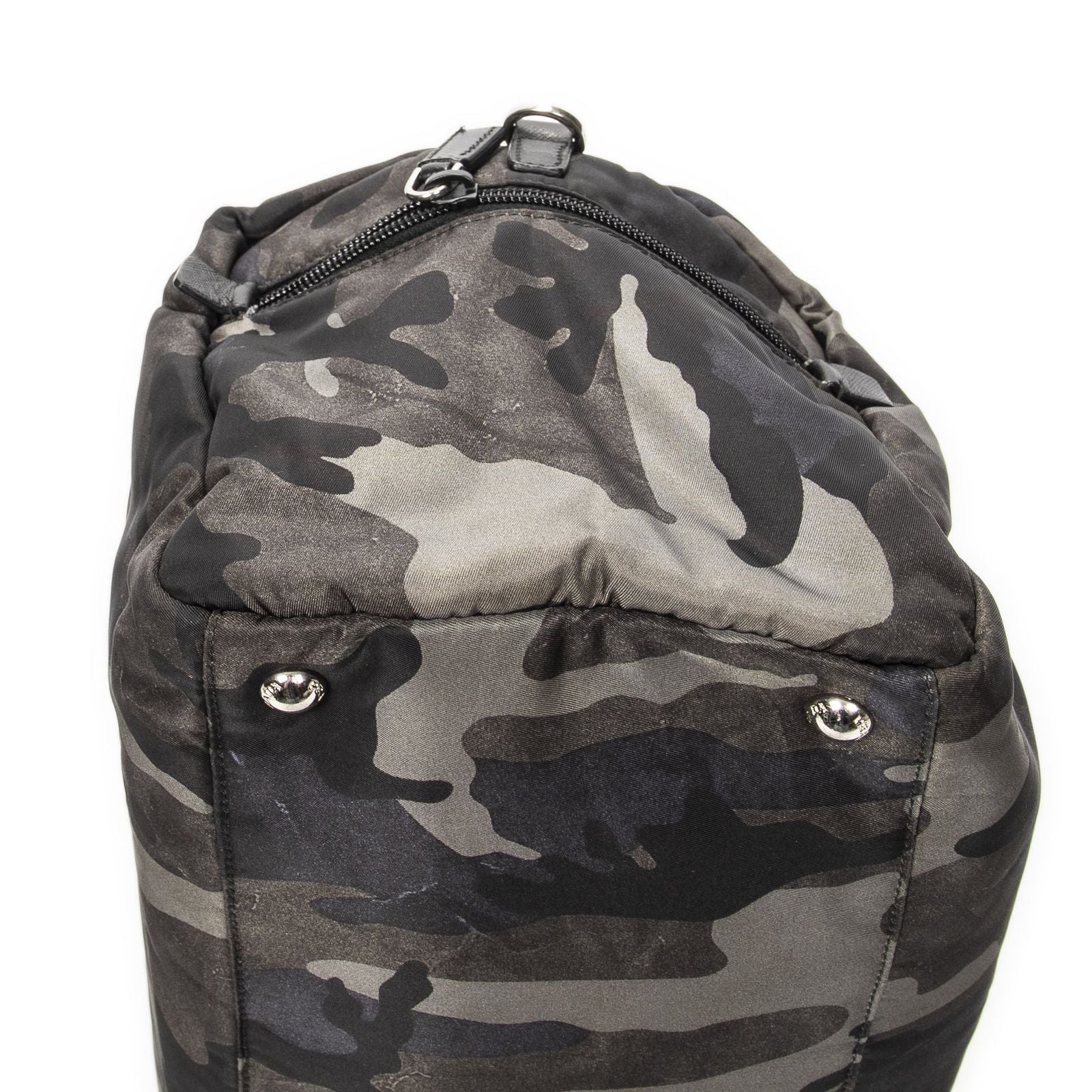 Prada Convertible Camouflage Boston Bag Green Black Nylon — view 7