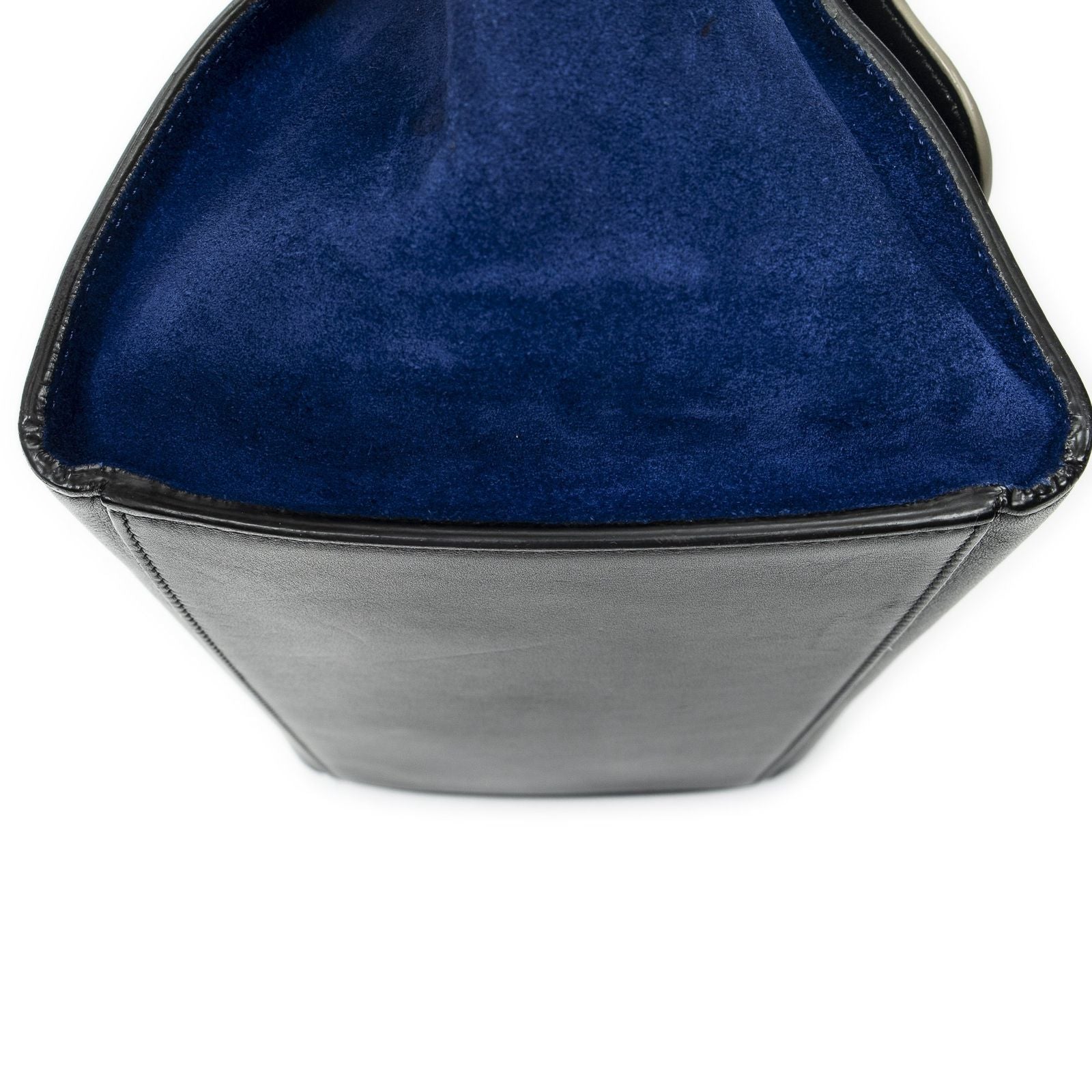 Celine Small Tricolor Trapeze Black Beige Royal Blue Calfskin Leather Messenger — view 7
