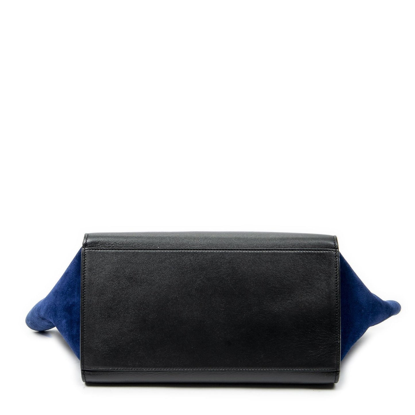 Celine Small Tricolor Trapeze Black Beige Royal Blue Calfskin Leather Messenger — view 6