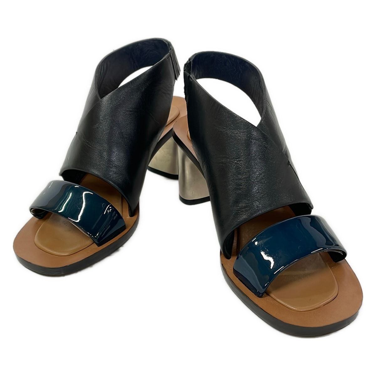 Celine Sandals 34 Black Dark Navy Leather — view 2