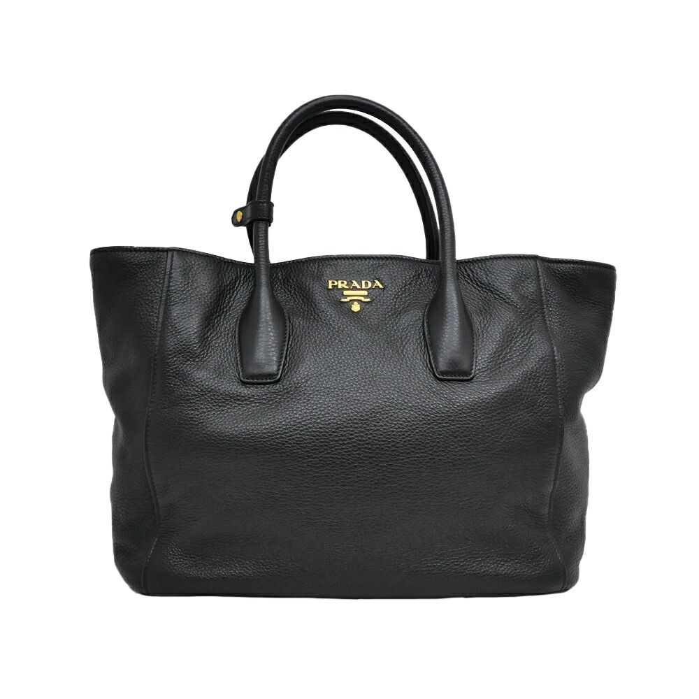 Prada Leather Tote Black Hand Shoulder