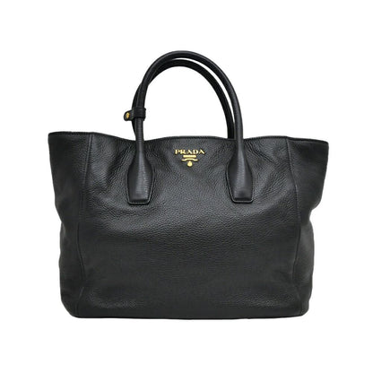 Prada Leather Tote Black Hand Shoulder