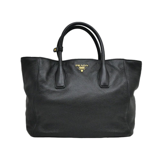 Prada Leather Tote Black Hand Shoulder
