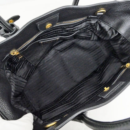 Prada Leather Tote Black Hand Shoulder — view 5