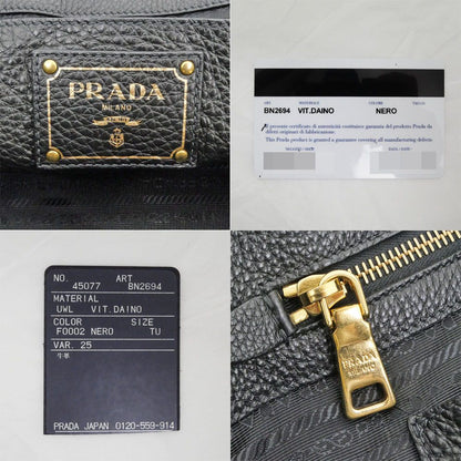 Prada Leather Tote Black Hand Shoulder — view 6