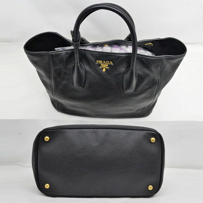Prada Leather Tote Black Hand Shoulder — view 4