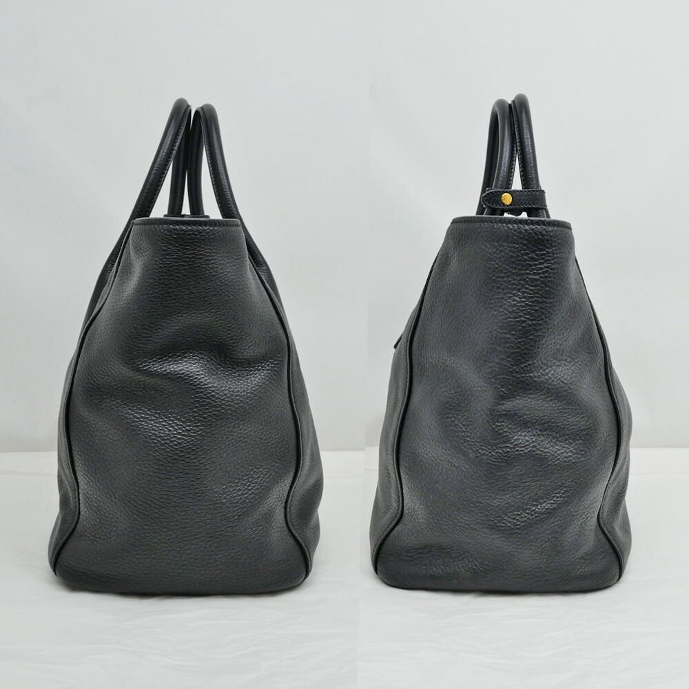 Prada Leather Tote Black Hand Shoulder — view 3