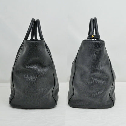 Prada Leather Tote Black Hand Shoulder — view 3
