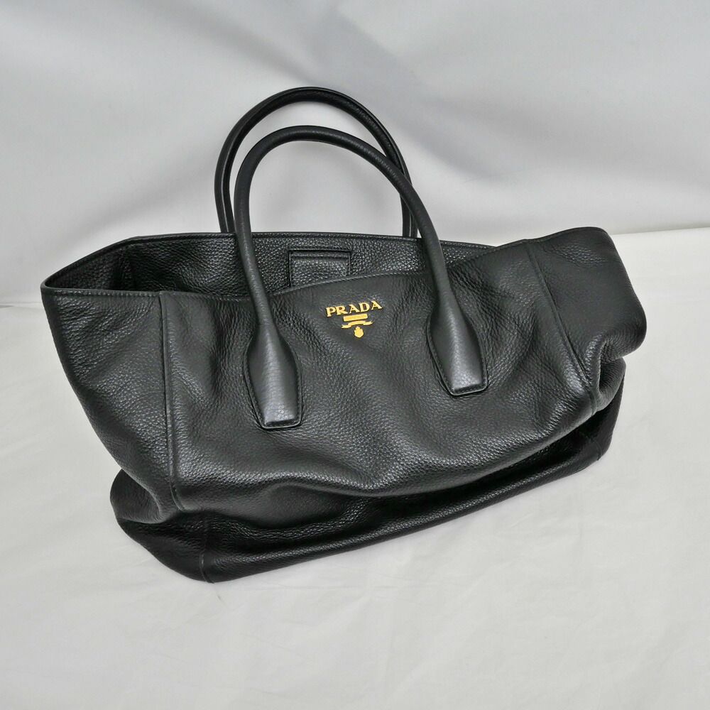 Prada Leather Tote Black Hand Shoulder — view 8