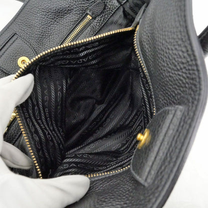 Prada Leather Tote Black Hand Shoulder — view 7