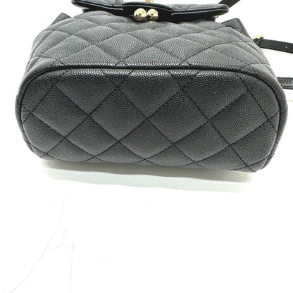 Chanel Backpack Quilted CC Logo Caviar Leather Black — view 3
