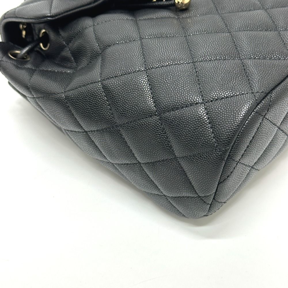 Chanel Backpack Quilted CC Logo Caviar Leather Black — view 5