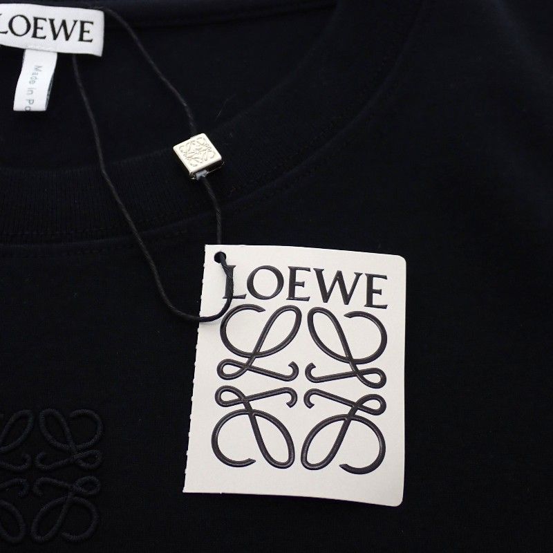 Loewe Asymmetric T-Shirt L Short Sleeve Cotton Nylon Black SA — view 7