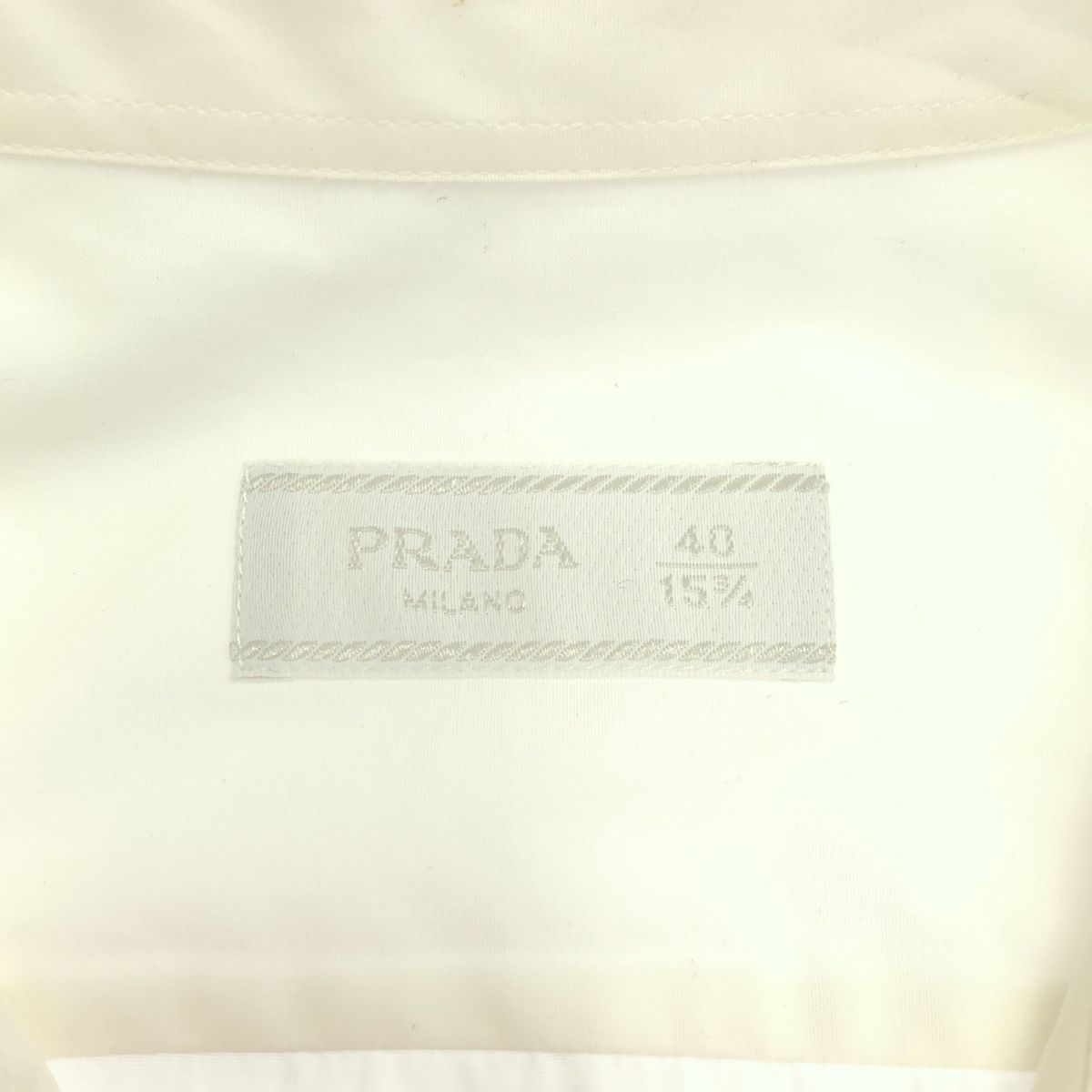 Prada Front Pleats Dress Shirt White 40 — view 3