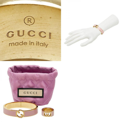 Gucci Interlocking Bangle Ring Set S Gold Pink Plated 1- Bracelet