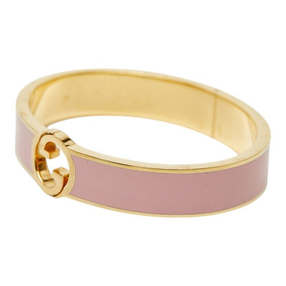 Gucci Interlocking Bangle Ring Set S Gold Pink Plated 1- Bracelet — view 2