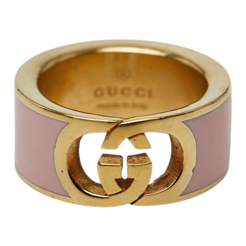 Gucci Interlocking Bangle Ring Set S Gold Pink Plated 1- Bracelet — view 5