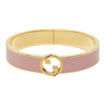 Gucci Interlocking Bangle Ring Set S Gold Pink Plated 1- Bracelet
