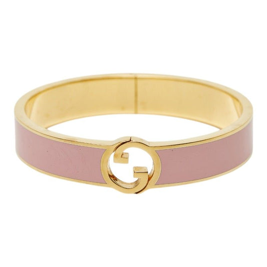 Gucci Interlocking Bangle Ring Set S Gold Pink Plated 1- Bracelet