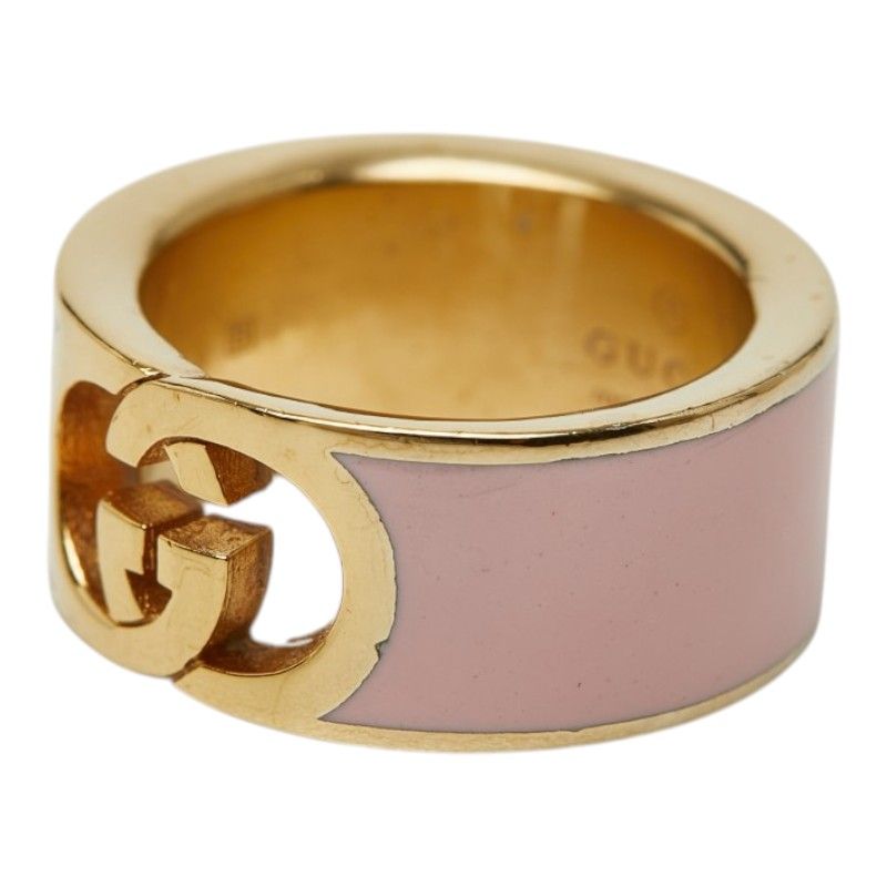 Gucci Interlocking Bangle Ring Set S Gold Pink Plated 1- Bracelet — view 6