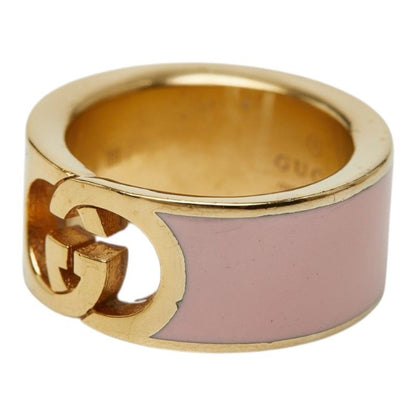 Gucci Interlocking Bangle Ring Set S Gold Pink Plated 1- Bracelet — view 6