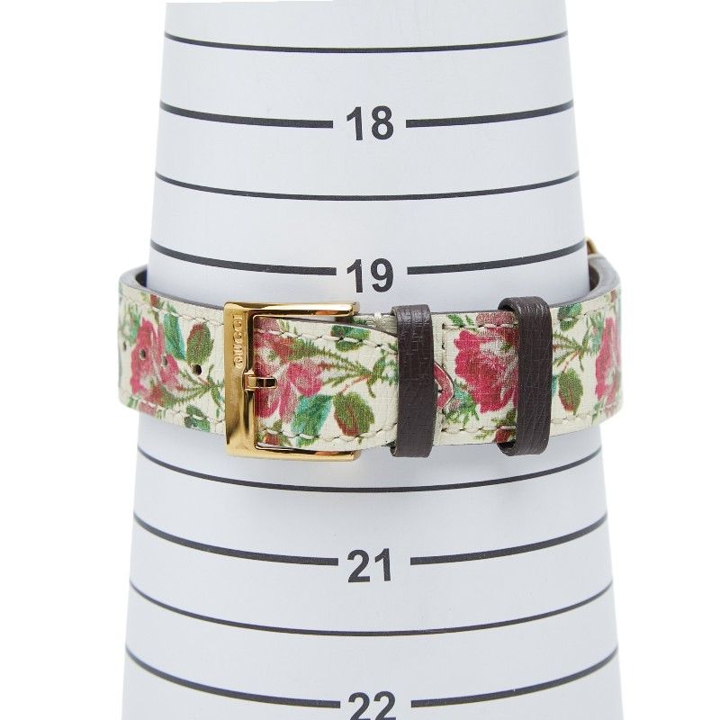 Gucci Timeless Flower Watch 126.4 Gold Multicolor Stainless Steel Leather — view 7