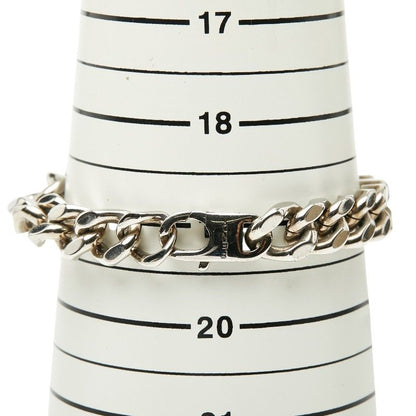 Fendi Logo Plate Chain Bracelet L Silver Metal — view 8