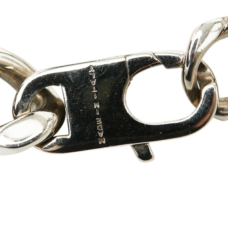 Fendi Logo Plate Chain Bracelet L Silver Metal — view 7
