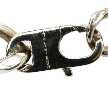 Fendi Logo Plate Chain Bracelet L Silver Metal — view 7