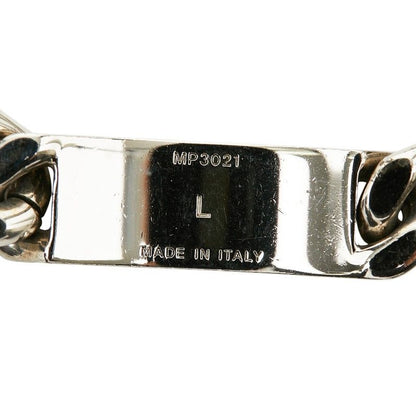 Fendi Logo Plate Chain Bracelet L Silver Metal — view 6