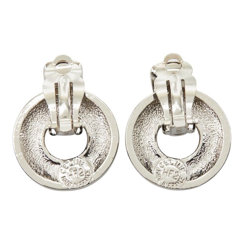 Celine Logo Star Earrings Silver Metal — view 3