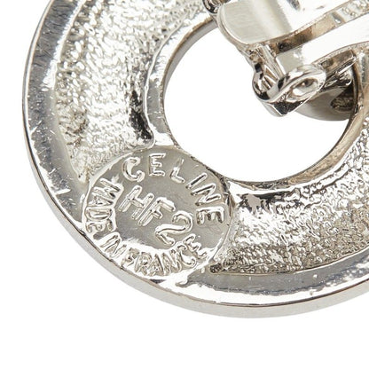 Celine Logo Star Earrings Silver Metal — view 4