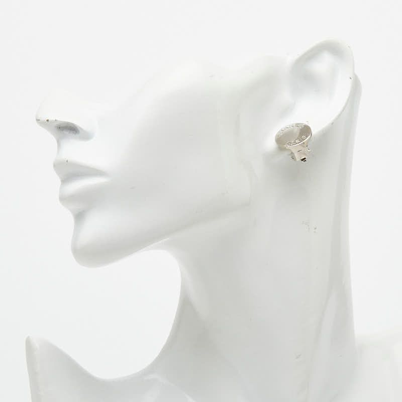Chanel Logo Earrings Silver Metal — view 6