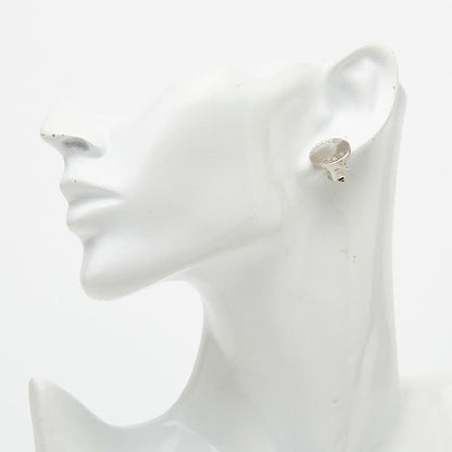 Chanel Logo Earrings Silver Metal — view 6