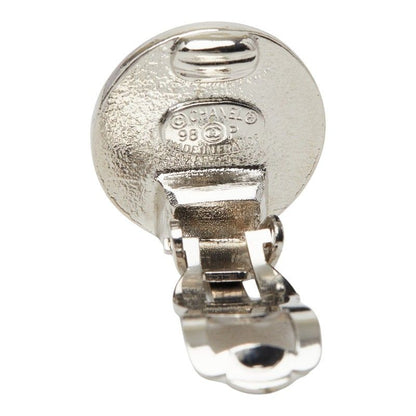 Chanel Logo Earrings Silver Metal — view 5
