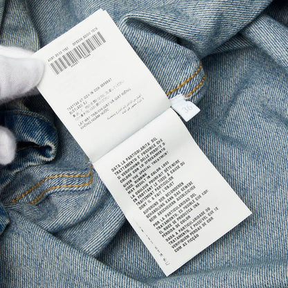 Prada Triangle Logo Denim Shirt 36 Blue Cotton — view 9