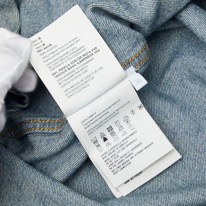 Prada Triangle Logo Denim Shirt 36 Blue Cotton — view 7