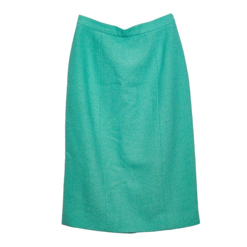 Chanel Skirt 40 Green Wool