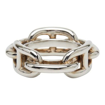 Hermes Chaine D'ancre Scarf Ring Silver Metal — view 3