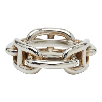 Hermes Chaine D'ancre Scarf Ring Silver Metal — view 4