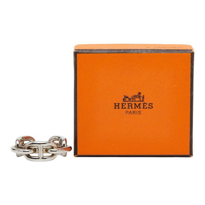Hermes Chaine D'ancre Scarf Ring Silver Metal — view 6