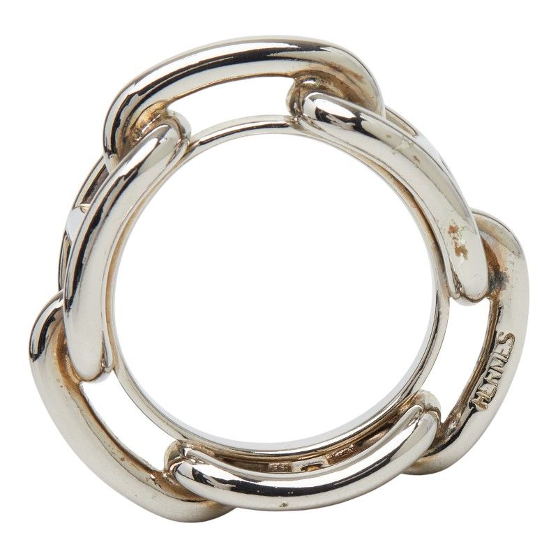 Hermes Chaine D'ancre Scarf Ring Silver Metal — view 5